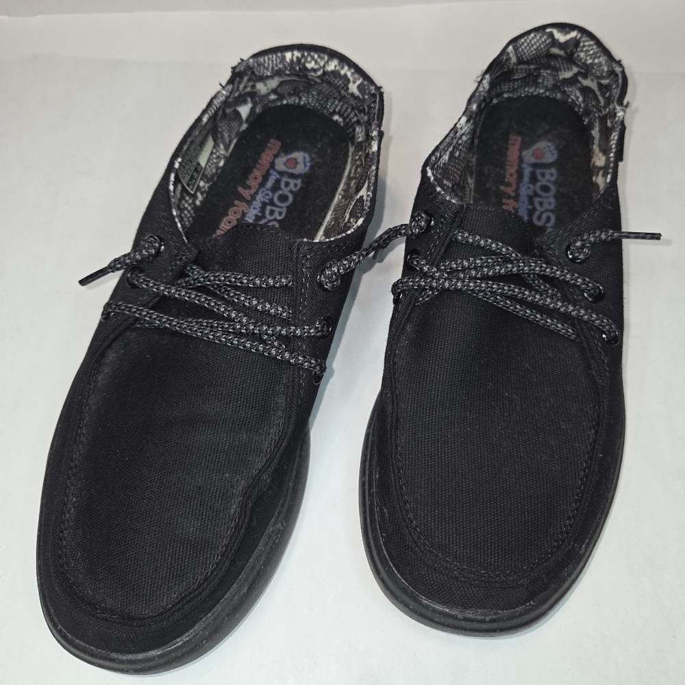 BOBS from Skechers Black Boat Shoes